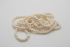 Vintage Freshwater White Cultured Pearl 7.25mm Opera Length Necklace 70 In