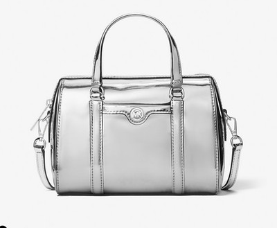 MICHAEL KORS * JET SET SMALL DUFFEL CROSSBODY BAG * SILVER * FREE SHIPPING * NWT