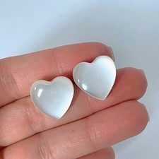 Heart stud earrings Cute Pearl 3D Heart Stud Earrings