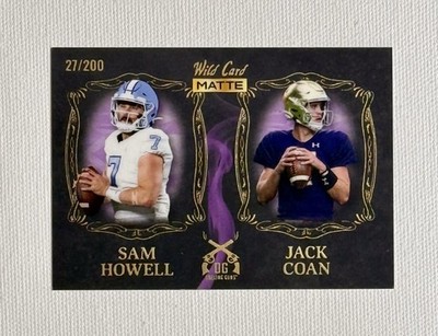 2022 Wild Card Matte Black /200 Dueling Guns Purple #DG15 Sam Howell Jack Coan 