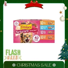 Purina Friskies Surfin' and Turfin' Variety Pack, Wet Cat Food, 5.5 oz Cans, 40P