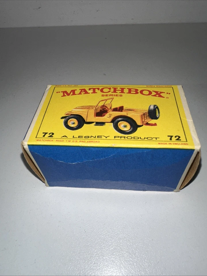 Vintage Matchbox LESNEY STANDARD JEEP NO. 72 Original EMPTY  BOX - Image 2 of 4