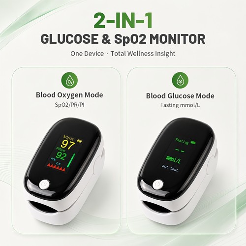 2-In-1 Fingertip Blood Glucose And Oxygen Monitor Spo2 Glucose Meter Pulse Rate - Afbeelding 4 van 9