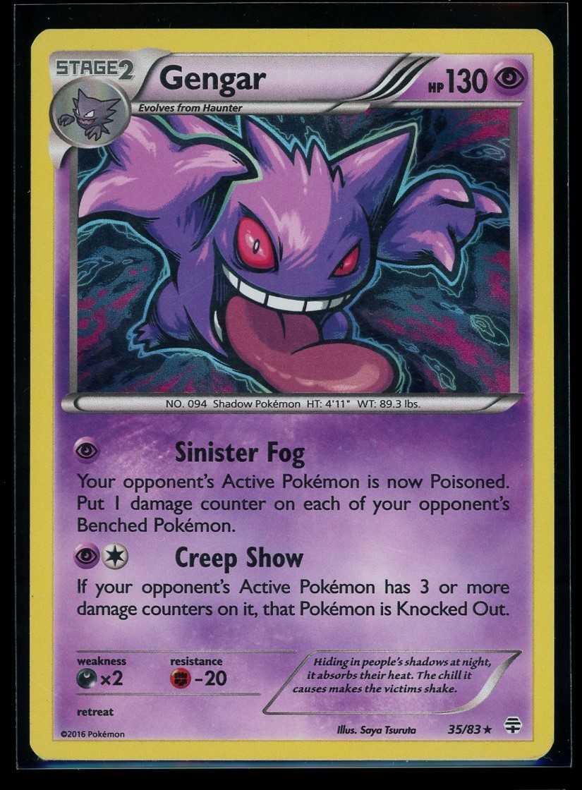 GENGAR 2016 Pokemon X Y #35/83 Generations Holo English MP