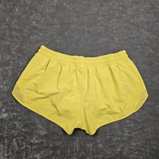 Lululemon Shorts Womens 12 Yellow Running 3in Lined Reflective Hotty Hot Gym