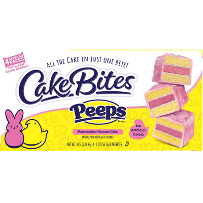   New Limited Edition CAKE BITES PEEPS Marshmallow Flavored Yellow Pastry 8oz