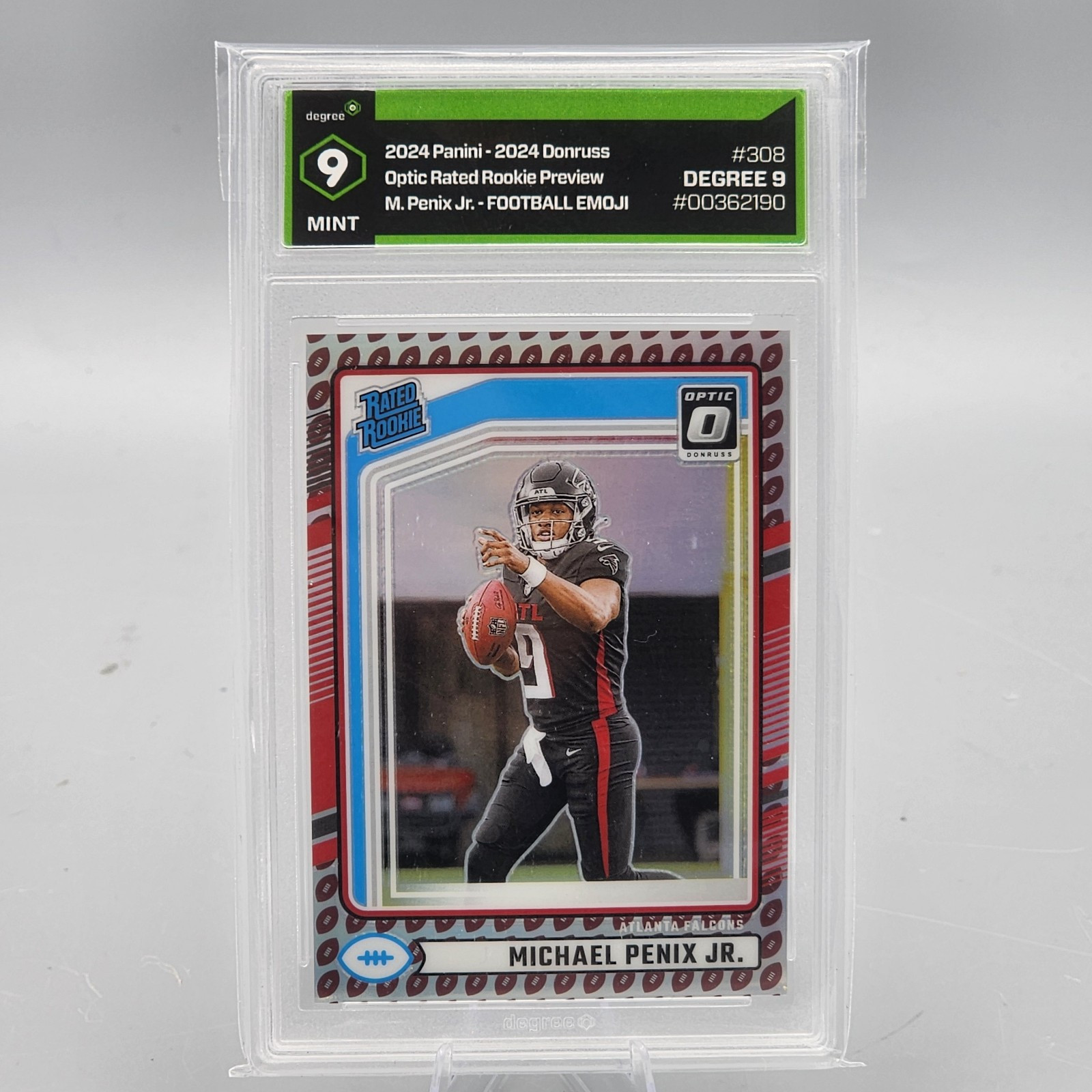 2024 PANINI DONRUSS OPTIC PREVIEW-FOOTBALL EMOJI MICHAEL PENIX JR. RC DEGREE 9