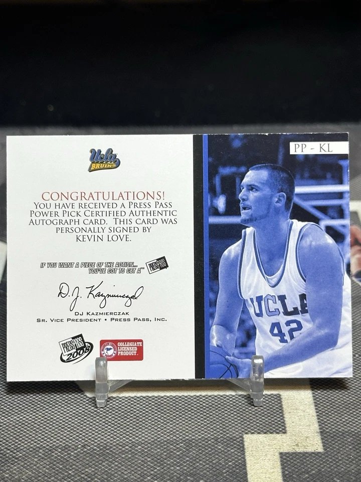 Press Pass Kevin Love Power Picks 2008 automático novato RC #/250 UCLA BRUINS Foto 2 de 2