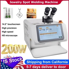 US Stock 200W Desktop Jewelry Spot Welder 14.2'' Screen for Gold Silver Medical