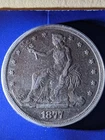 US 1877 San Francisco $1 Trade Dollar Silver Coin 900 Fine