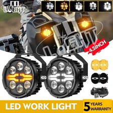 Pair 4.5 Motorcycle Led Driving Lights White Amber Drl Auxiliary Spot Fog Light Pair 4.5 Motorcycle Led Driving Lights White Amber Drl Auxiliary Spot Fog Light
