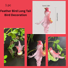 Fake Parrot Bird Artificial Feather Bird Long Tail Bird Decoration