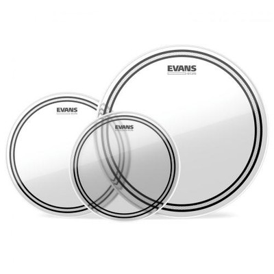 EVANS EC2S Tompack Clear Rock 3er Pack Transparente Leder für Tom 10'', 12''