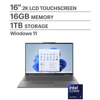 Lenovo - Yoga 7i 2-in-1 16'' 2K Touchscreen Laptop - Intel Core Ultra 7 155U 2...