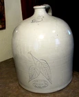 Red Wing Pottery 3 Gallon Union Stoneware Hand Turned Birch Leaves Beehive Jug