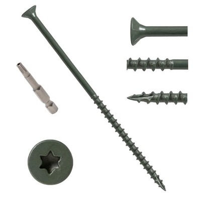 Deck Screws 5 Inch, Wood Screws #10 x 5, 50 PCS, Rust Resistant, Exterior Epo...