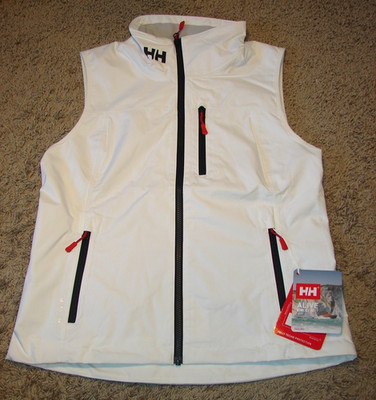 Women's HELLY HANSON Crew 2.0 Sailing VEST Promo Logo WHITE Size MEDIUM NWT $135