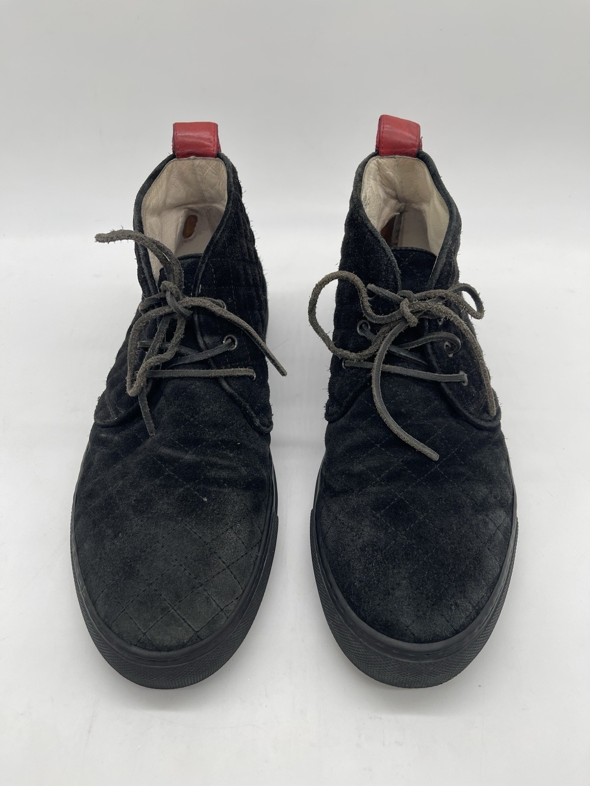 Del Toro Black Quilted Suede Chukka Boots Men’s 11 Dress Casual Ankle Shoes $385