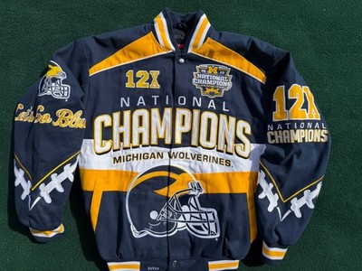 Franchise Club Men s Michigan Wolverines Cotton Twill Full-Snap Jacket - Large
