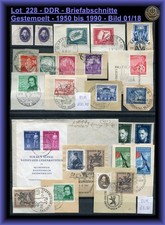 BRIEFMARKEN - DDR - Briefabschnitte + Bl&ouml;cke - 1950 bis 1990 - sch&ouml;ne Stempel !