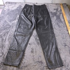 Ralph Lauren Purple Label Rogers Lambskin Pants Womens 12 Black Leather 2,990