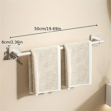 1 Piece of Bathroom Facilities White Non-Perforated Wall-Mounted Bathroom Towel