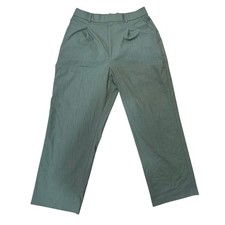 Uniqlo Men's Pleated Tailored Trousers Khaki Green Size 31X32 Stretch R