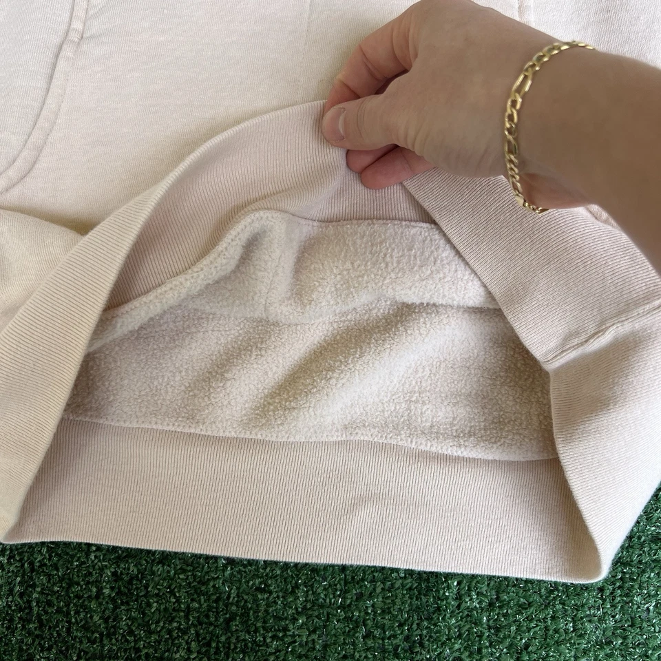 复古 70 年代女式 Huk-a-Poo 米色橙色迪斯科领运动衫中号 21x23 — 第 3/4 张图片