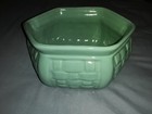 Celadon Green Weaved Basket Pattern Ceramic Planter Hexagon Shaped — photo 1