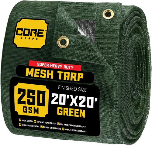 60% green shade cloth with grommets 20 x 20 ft heavy duty mesh tarp sun shade cl