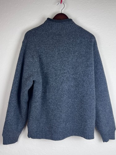 Vintage LL Bean Cardigan Sweater Lambs Wool Mens Large Fleece Academia Grandpa - Picture 2 of 10