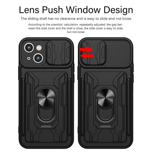 Shockproof Card Slide Camera Cover Case For iPhone 16 Pro Max 15 14 13 12 11 XR - Picture 11 of 25