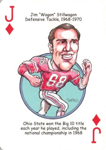 Jim Wagon Stillwagon DT 1968 Ohio State Single Swap Playing Card - 1 Karte
