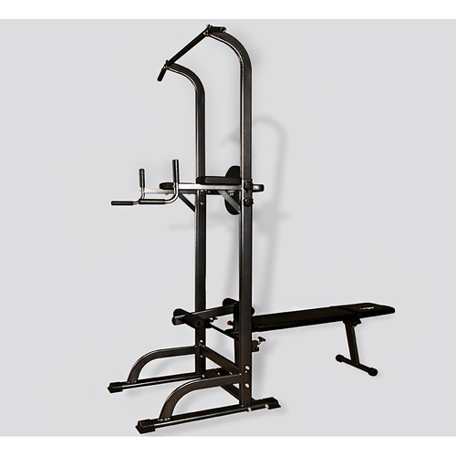 Fitness Station Tower Dip Bar Home Gyms Pull Up Stand Multi Function w/FID Bench - Picture 3 of 11