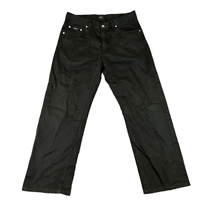Hugo Boss Herren Chino Jeans Regular Straight Leg Schwarz Zip Fly Arkansas W34 L29