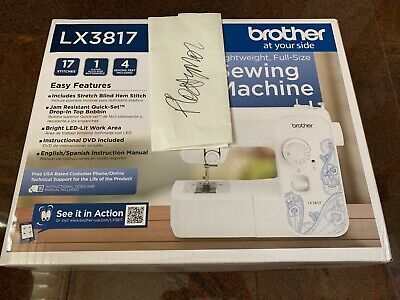 New Brother LX3817 17-Stitch Full Size Sewing Machine White FREE FAST