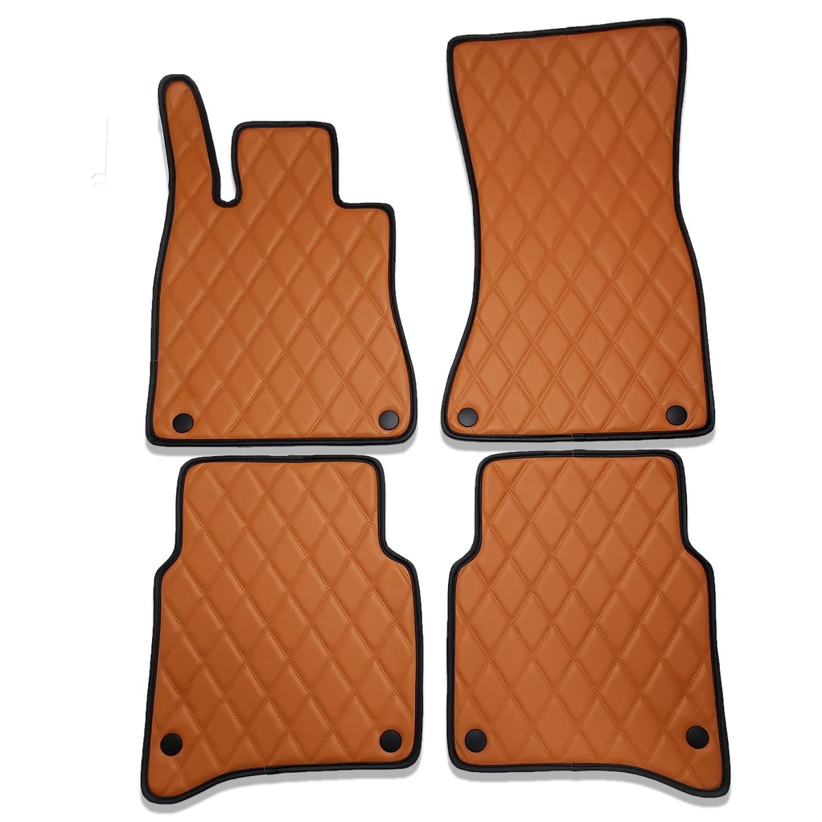Lengenfelder Rubber Floor Mats For Mercedes CLA C117 – Edge Orange – Made In Germany