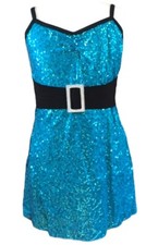 Weissman 6459 LC Child Large Blue Sequin Dance Costume Dress Tap Jazz Theater
