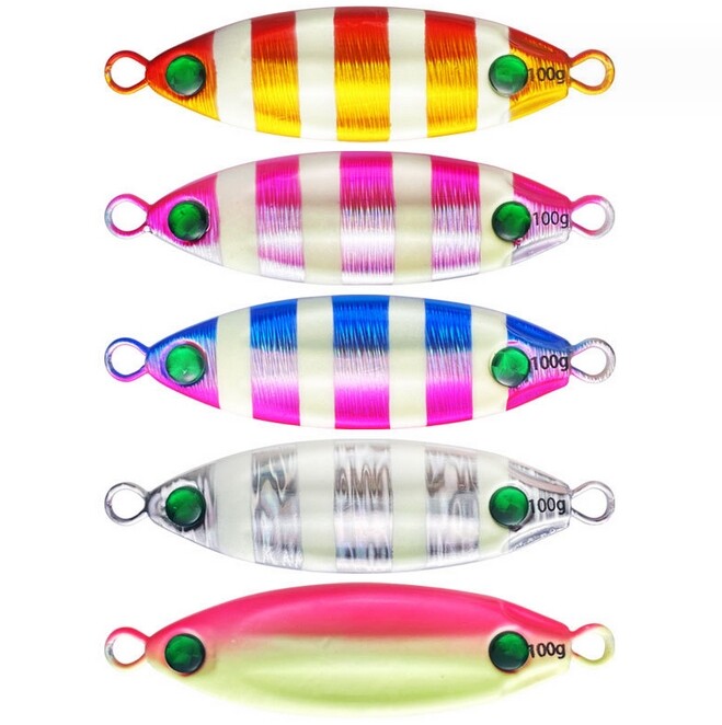 OCEAN CAT Slow Pitch Jig Fishing Lures - 160G/200G Lead Metal Jigs With Hooks, Glow In Dark Tassels For Saltwater