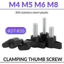 M4 M5 -M8 Clamping Thumb Screw Tee Wing Knob Head Hand Grip Bolt Plastic 27 36