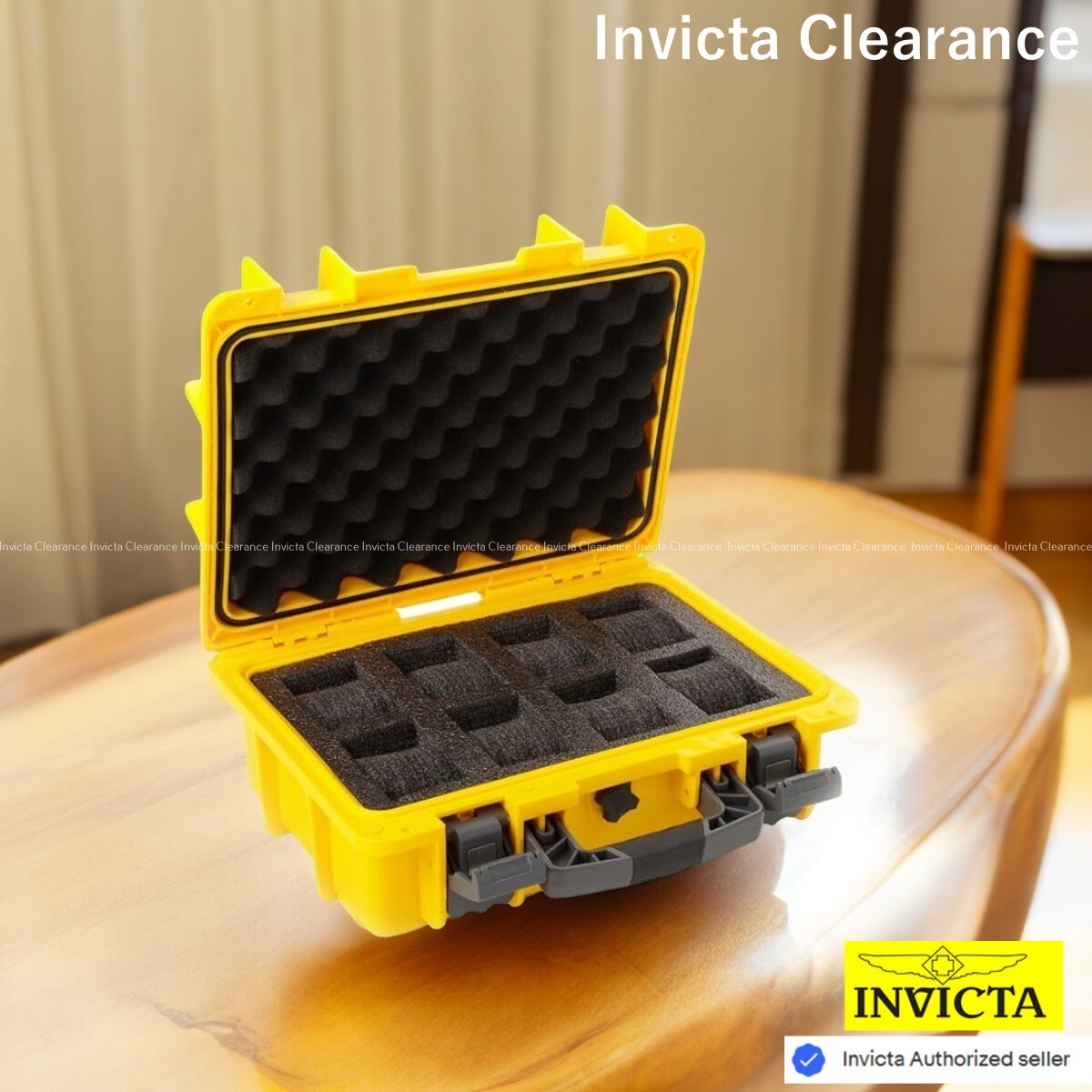 INVICTA EIGHT SLOT IMPACT Yellow Watch Storage Box Collector