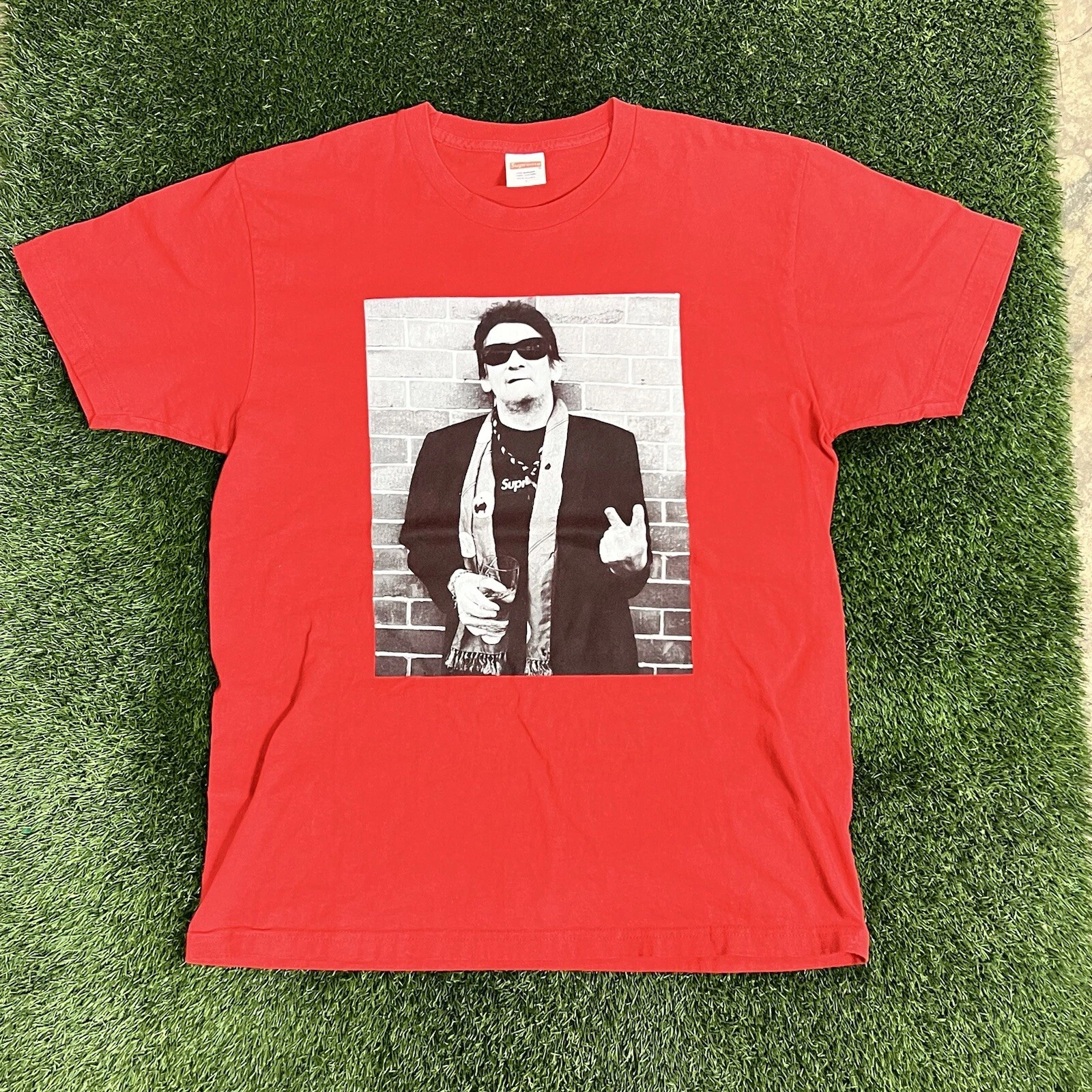 100% Authentic Supreme Shane MacGowan Red Tee Size Large Fall/Winter 2013 FW13