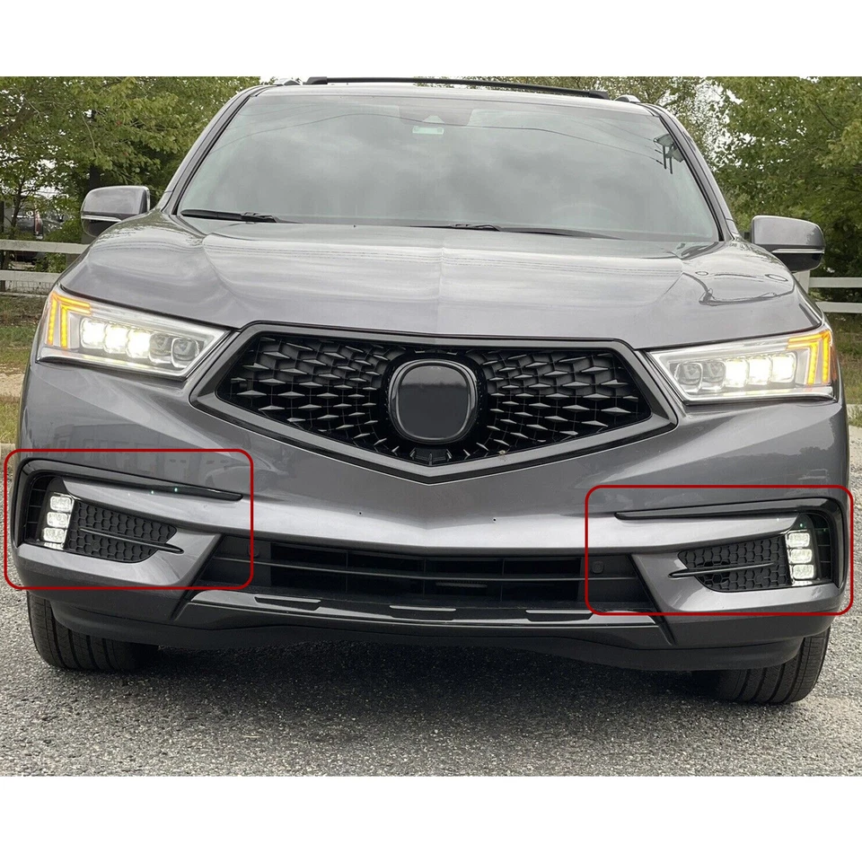 Par de luces antiniebla transparentes para parachoques delantero para Acura MDX 2017-2020 Foto 4 de 4