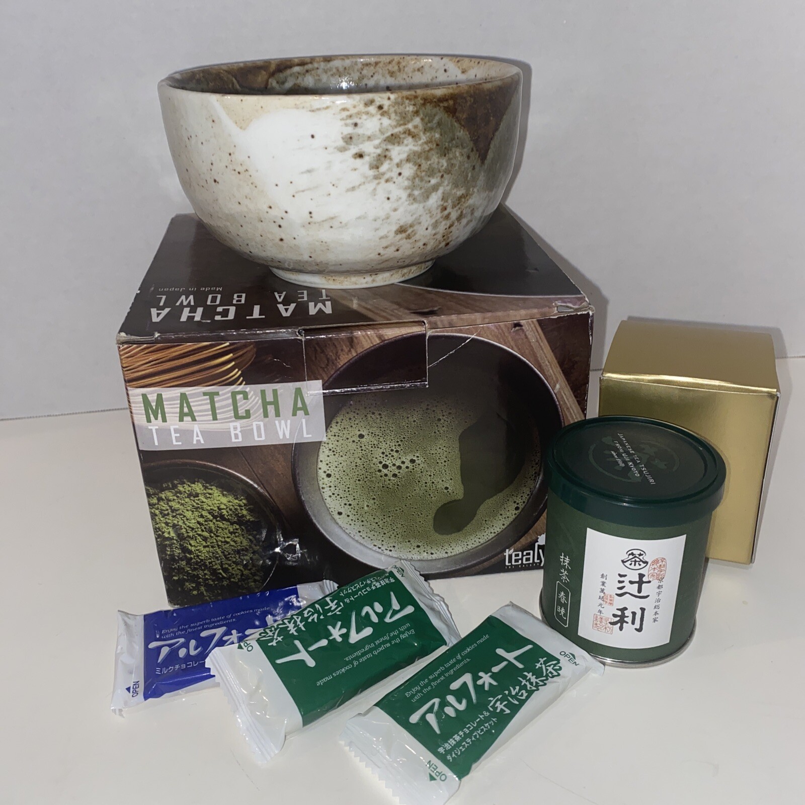 Tealyra Matcha Tea Set with Bowl and 3 Cookies Brand New-image