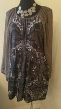 Free People Womens Dress 4 Onyx Combo Tunic Dres Boho NWT $128