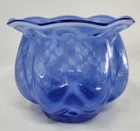 3.5" Tall Fenton Blue with Ruffles Vase --95th Anniversary