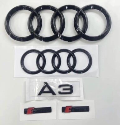 LAMA AUDI A3 8V 2017 Sline Sotto Paraurti Anteriore Splitter Abs Nero