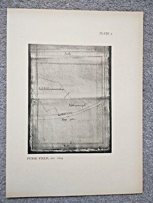 Plan of Purse Field St Giles in the Fields um 1609, London - Antikdruck - 1914