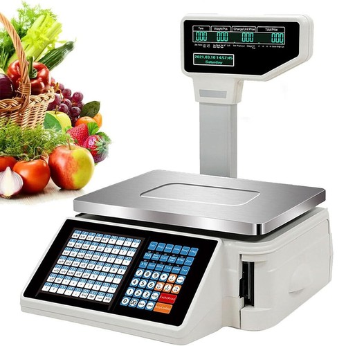 Báscula de cálculo de precios Báscula de tienda calibrada con doble pantalla Báscula de frutas Báscula de verduras - Imagen 1 de 8
