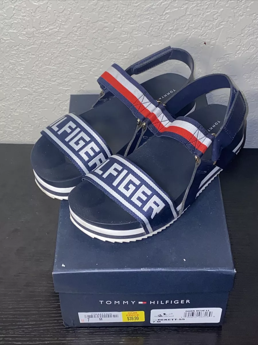 Cada semana No lo hagas Excluir Tommy Hilfiger Bekett Athletic Sandals Size 7M Spell Out Platform | eBay